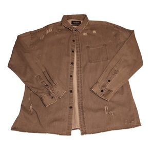 PacSun Button Down Shirt Gray Denim